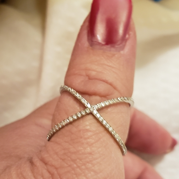 Sz 8, Cubic Zirconia Rhodium Over Sterling Silver Ring .60ctw, NWT - Picture 3 of 14